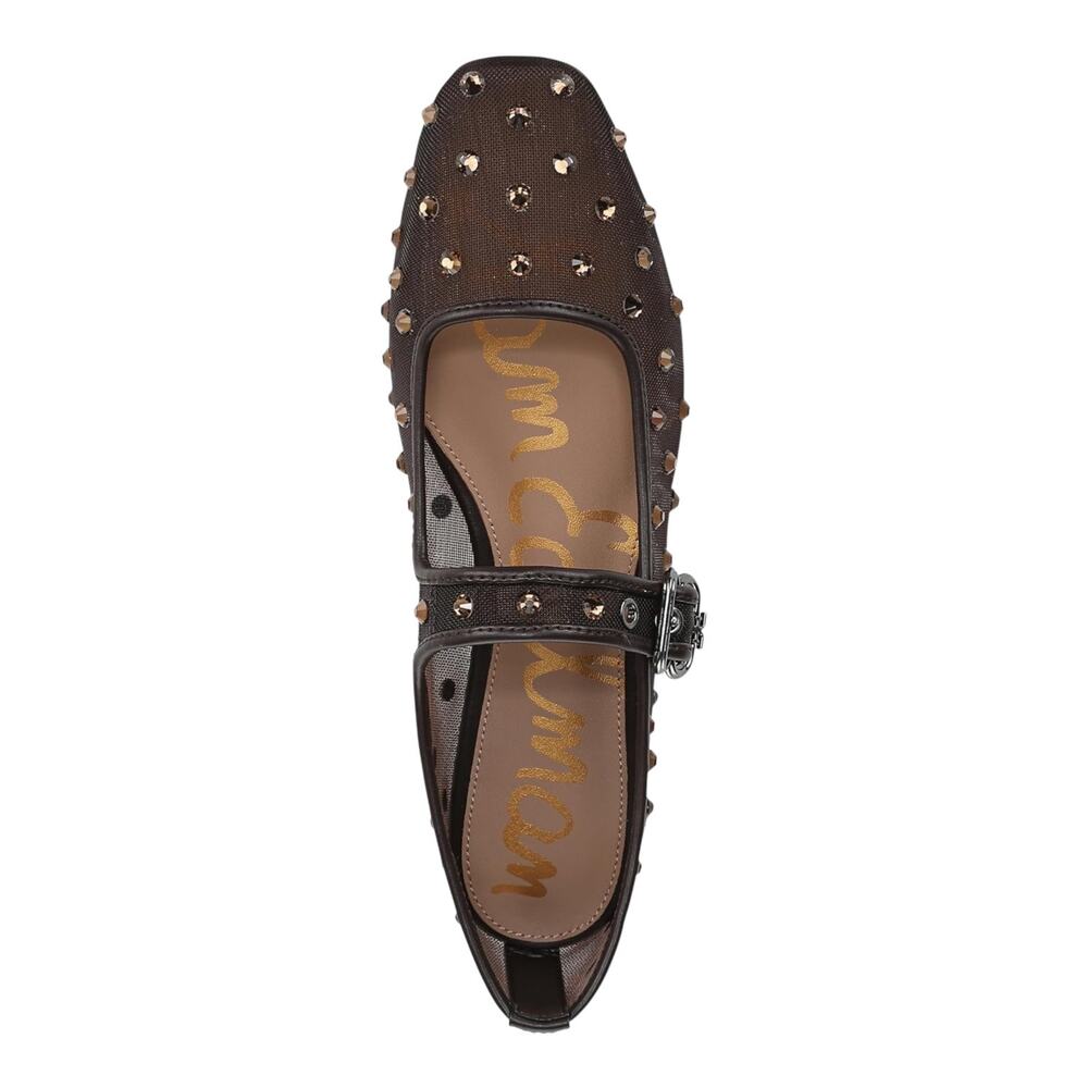 Sam Edelman Women's Michaela Shine Mary Jane Ballet Flats Cafe Noir Size 6 1/2 - Picture 3 of 5